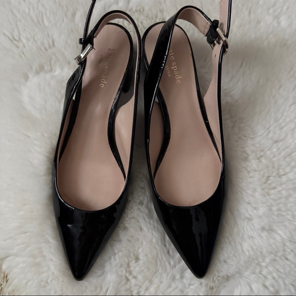 Kate Spade New York Women's Mika Pointed Toe Slingback Pumps Black Size 8 - Picture 11 of 13